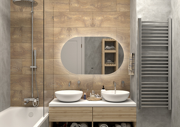 Зеркало Континент "Fleur Led" 1000х600 с бесконтактным сенсором, холодная подсветка