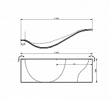Фронтальный экран для ванны Эстет Грация 170 см ФР-00000023 правый