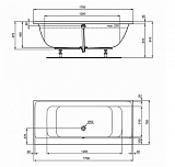 Акриловая ванна Ideal Standard Connect Air E106601 170х75 