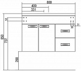 Тумба под раковину Акватон Диор 80 см 1A167801DR010