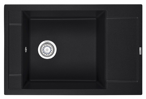 Мойка кухонная Granula прямоугольная кварц 7806, ЧЁРНЫЙ