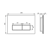 Клавиша смыва, универсальная, чёрный мрамор, On-X, 001, IDDIS, ONX01B0i77