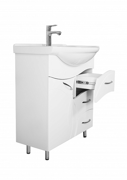 Тумба "Амелия 75" (3 ящ.) ЛС-00002281 с раковиной Байкал 75