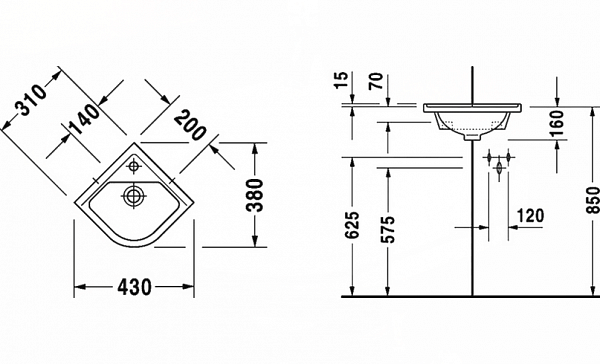Рукомойник Duravit Starck 3 0752440000