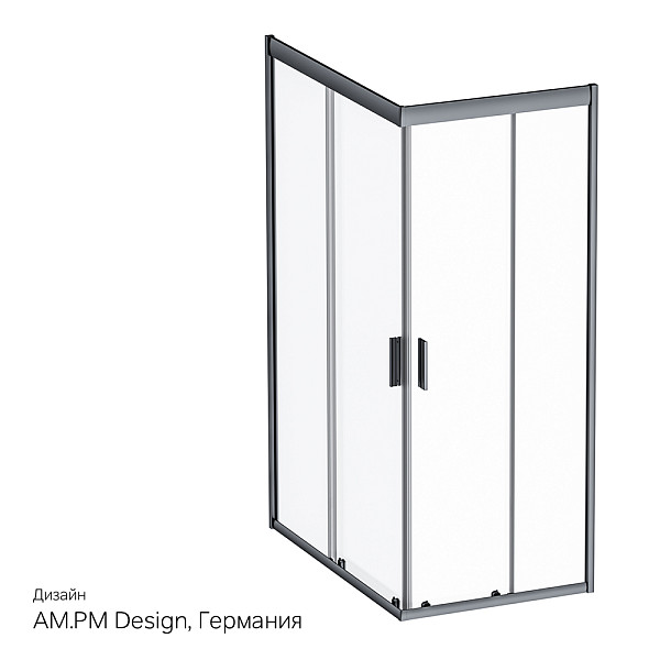 W90G-404-120280-BT Gem Twin Slide 120x80. Душевое ограждение,120x80, профиль черный мат., стекло про