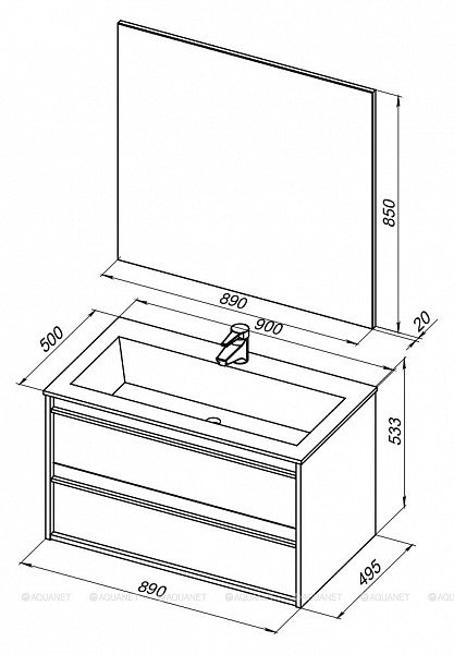 Мебель для ванной Aquanet Lino 90 белый матовый 00271957