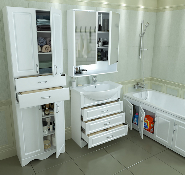 Тумба под раковину Верона 75 напольная с цоколем Санта 700192