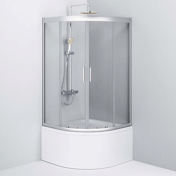 W90G-401A090WT Gem Deep душевое ограждение 90х90,стекло прозрачное,профиль мат. серебро,без поддона