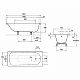 Стальная ванна Kaldewei Eurowa 150x70 119621020001 mod. 310-1 с отверстиями под ручки