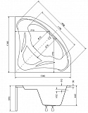 Акриловая ванна Besco  134x134 WAE-135-NS