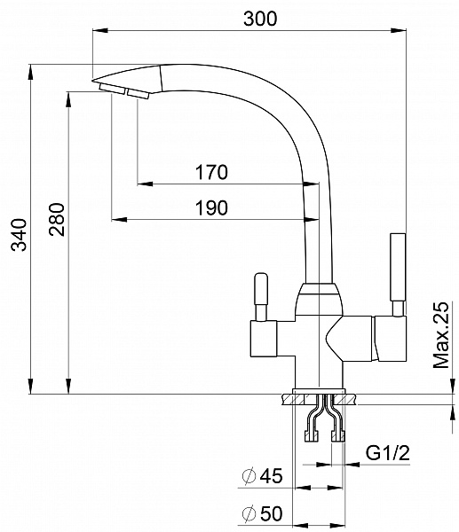 Смеситель для кухни Granula GR-2167 классик, 2167cl
