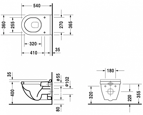 Унитаз Duravit Starck 3 2200090000 подвесной