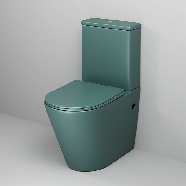 Унитаз GR-4480OLMS Color (620*365*810) ЗЕЛЕНЫЙ МАТОВЫЙ напольный БЕЗОБОДКОВЫЙ, 2 ме