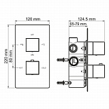 Термостатический смеситель для ванны и душа АIme 1544 Thermo Wasserkraft