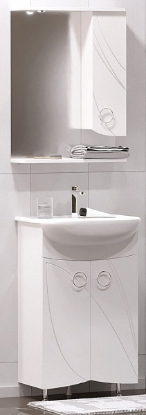 Тумба под раковину Corozo Ультра Флора 55 NEW белая SD-00000362