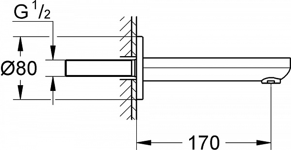 Излив для ванны Grohe Eurosmart Cosmopolitan 13261000