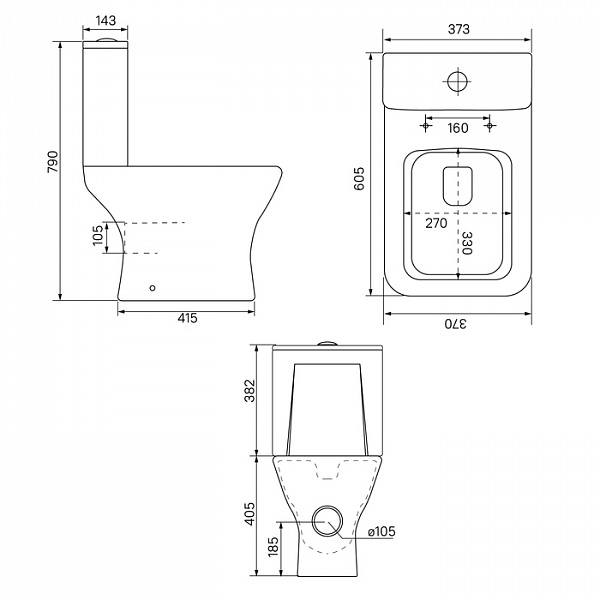 Унитаз-компакт безободковый, Torr, IDDIS, TORRDSEi24