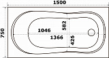 Ванна акриловая Azario Тенза 150х75