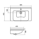 Прямоугольная раковина Santek Миранда 80 1WH302251