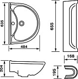 Раковина Оскольская керамика Престиж 63 с пьедесталом, красная
