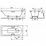 Стальная ванна Kaldewei Saniform Plus Star 170x73 133400010001 standard mod. 334 с отверстиями под ручки
