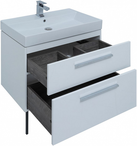 Тумба под раковину Aquanet Nova 75 белый (2 ящика) 00242262