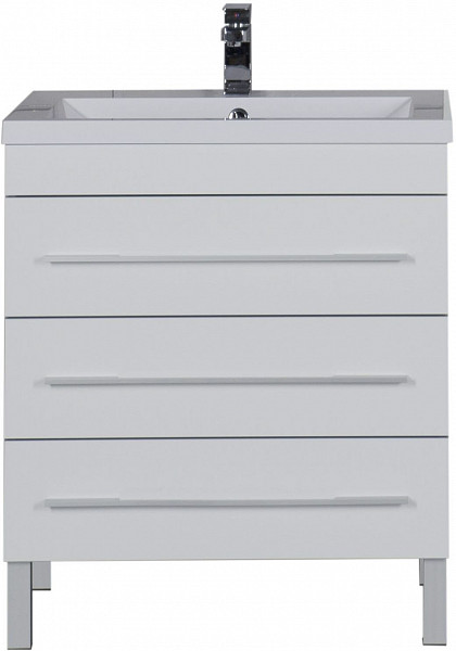 Тумба под раковину Aquanet Верона 75 белый (напольная 3 ящика) 00178254