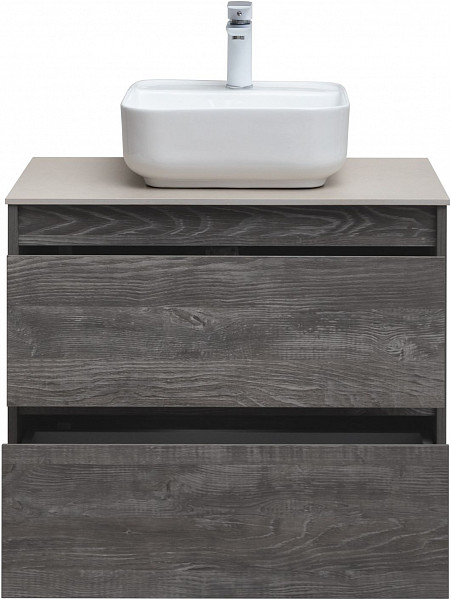 Тумба под раковину Aquanet Nova Lite 75 дуб серый (2 ящика) 00287890