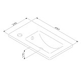 M85AWCC0452WG64 X-Joy, Раковина мебельная, керамическая, 45 см, встроенная, цвет: белый, глянец