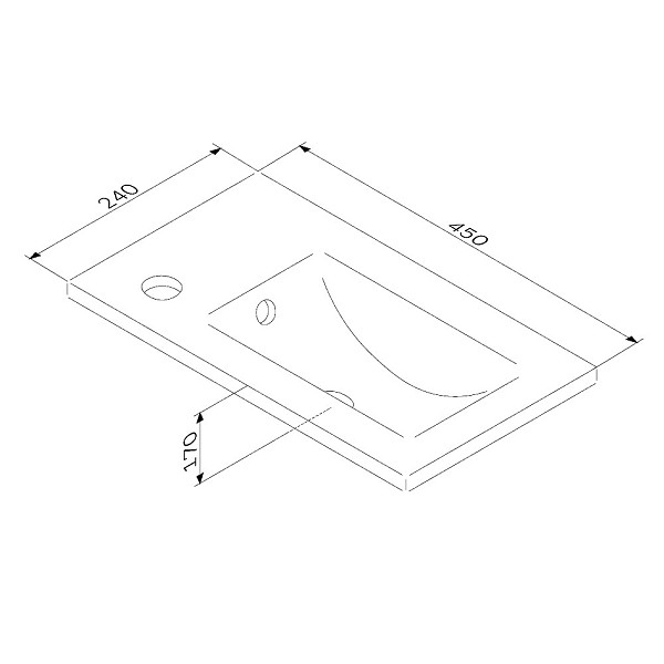 M85AWCC0452WG64 X-Joy, Раковина мебельная, керамическая, 45 см, встроенная, цвет: белый, глянец