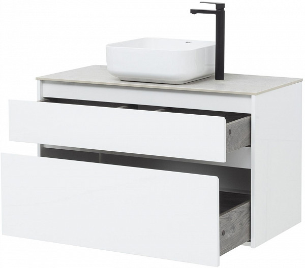 Тумба под раковину Aquanet Nova Lite 100 белый (2 ящика) 00242581