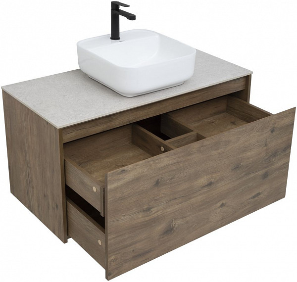 Тумба под раковину Aquanet Nova Lite 100 дуб рустикальный (1 ящик) 00249520