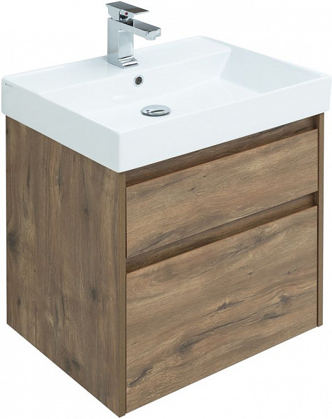 Тумба под раковину Aquanet Nova Lite 60 дуб рустикальный (2 ящика) 00249512