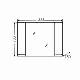Зеркальный шкаф Родос 100, со светом Санта 106018
