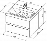 Тумба под раковину Aquanet Беркли 60 белый глянец (2 ящика) 00302349