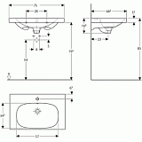 Раковина 75 см Geberit Acanto 500.622.01.2