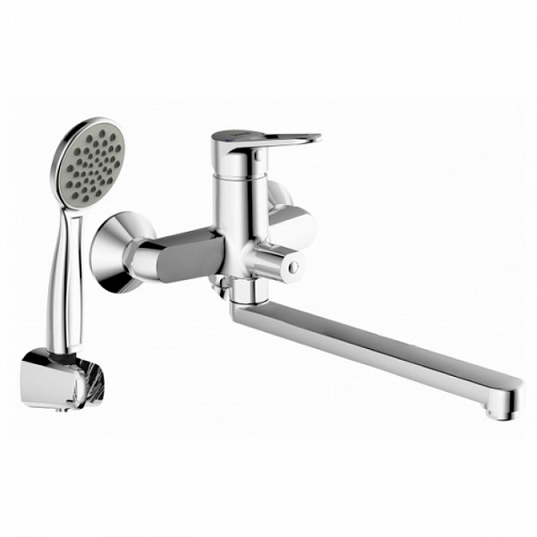 Смеситель для ванны c длинным изливом с аксессуарами Bravat Eco-D F693158C-LB