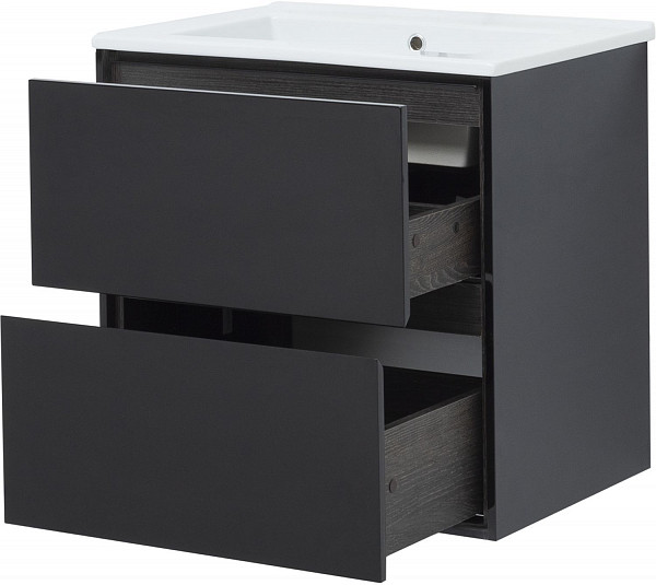 Тумба под раковину Aquanet Милан 65 черный глянец 00306379