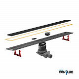 Душевой лоток Pestan Confluo Premium Line 300 Black Glass Gold