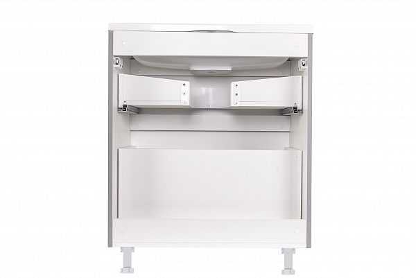 Тумба напольная "Бергамо мини 70" (2 ящ.) Люкс антискрейтч серый, под раковину, PLUS СС-00002312