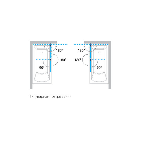 Шторка для ванны "KOLLER POOL" двухэлементная Waterfall Line QP 95  Left 1150x1400 прозрачная Transparent  6мм CALC FREE хром