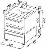 Тумба под раковину Aquanet Нота 58 белый 00171483