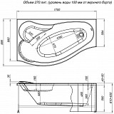 Акриловая ванна Aquanet Palma 170x90/60 L (с каркасом) 00205737