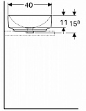 Раковина накладная 40x55 см Geberit VariForm 500.774.01.2 без отверстия перелива