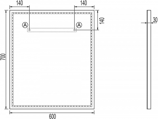 Зеркало VIGO Marta Media 60 см Marta Media 600