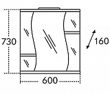 Зеркальный шкаф Лира 60 Санта 101064