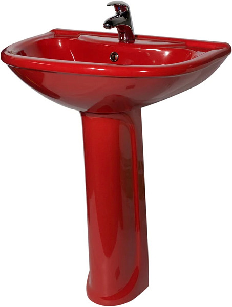 Раковина Оскольская керамика Престиж 63 с пьедесталом, красная