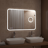 Зеркало Континент "Bliss Led" 900х700 с увеличительным зеркалом, часами