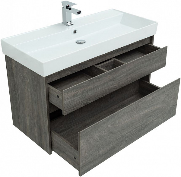 Тумба под раковину Aquanet Nova Lite 100 дуб рошелье (2 ящика) 00242582