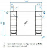 Зеркальный шкаф Style Line Ирис 100х83/С
